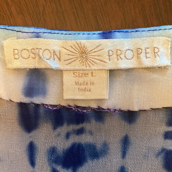 Boston Proper Tye Dye Mirrored Tunic. Size-L Color-Blue, yellow, white VGUC - Picture 4 of 8